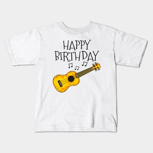 Ukulele Happy Birthday Ukulelist Music Teacher Musician Kids T-Shirt